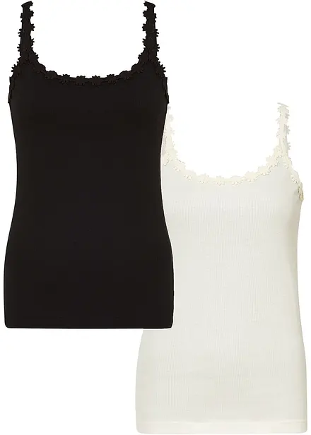 Ripp-Top aus reiner Baumwolle (2er-Pack)