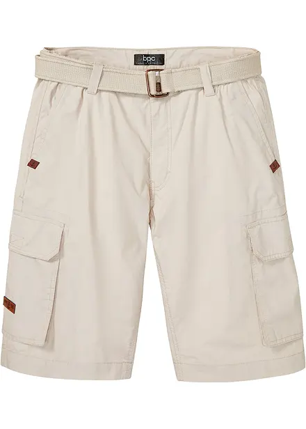 Bermuda cargo avec ceinture et taille élastiquée, Regular