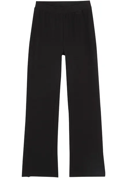 Pantalon évasée en coton extensible avec fentes sur les côtés