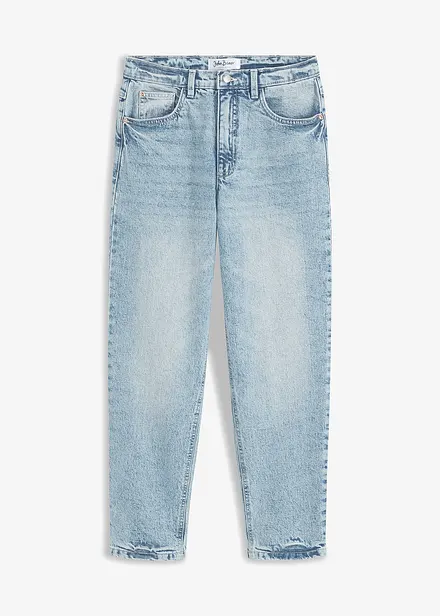 Jean mom taille haute, peu extensible, cropped