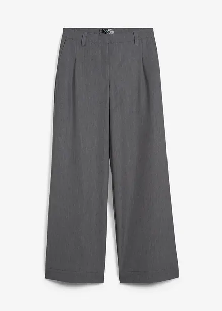 Pantalon à pinces avec taille haute élastiquée