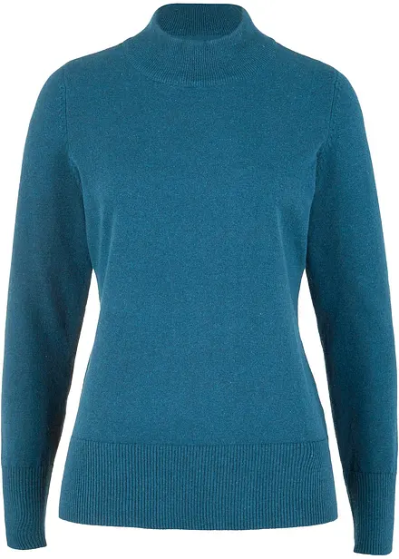Pull basique en fine maille à col montant