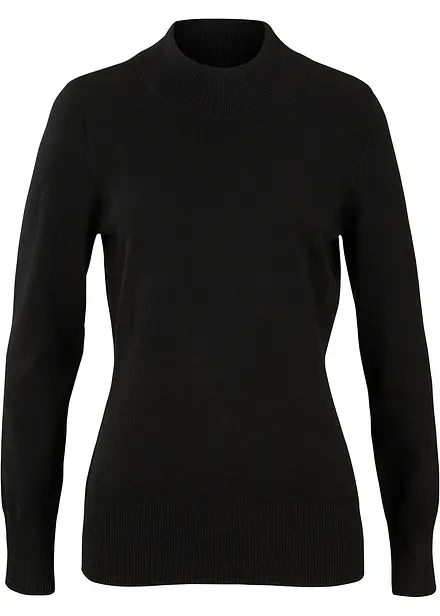 Pull basique en fine maille à col montant