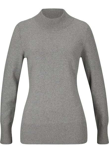 Basic Pullover mit Stehkragen mit recycelter Baumwolle