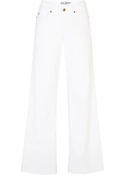 Wide-Leg-Jeans, Mid Waist, Stretch