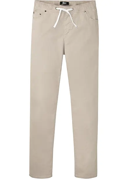 Pantalon droit extensible taille élastiquée, regular