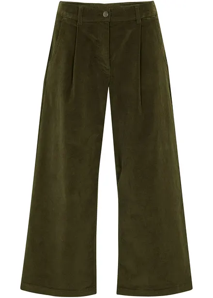 Jupe-culotte en velours de coton c&ocirc;tel&eacute; extensible