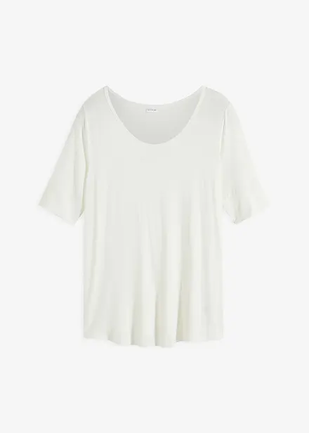 T-shirt à col rond en viscose douce