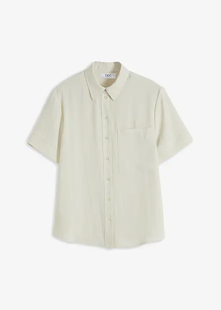 Halbarm-Bluse mit Brusttasche
