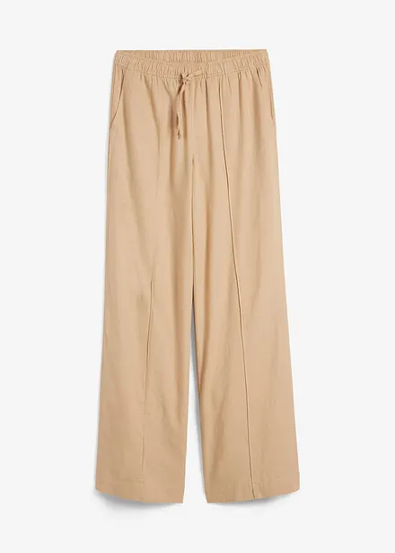 Pantalon palazzo en lin et viscose