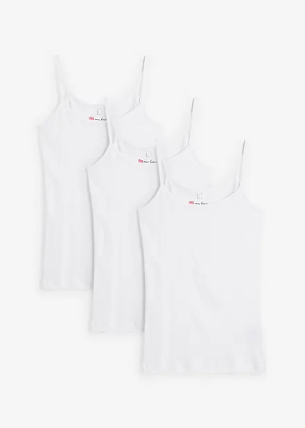 Lot de 3 tops à fines bretelles 100% coton