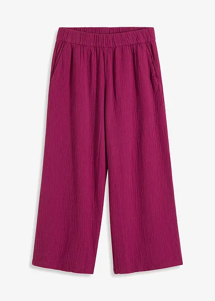 Pantalon large en gaze de coton