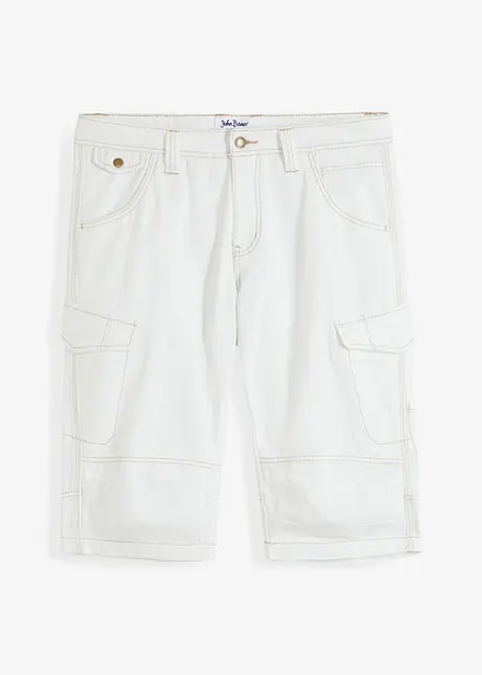 Bermuda long poches cargo en denim léger, coupe loose