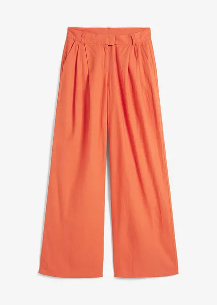Pantalon palazzo en lin mélangé, coupe très large