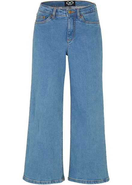 Jean large, taille mi-haute, raccourci