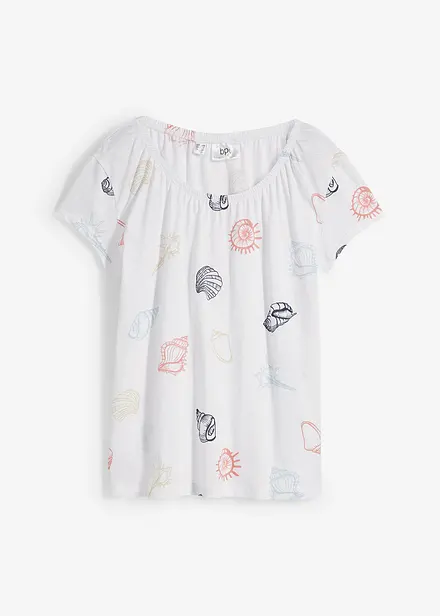 Bedrucktes Shirt mit Rundhalsausschnitt aus Bio-Baumwolle