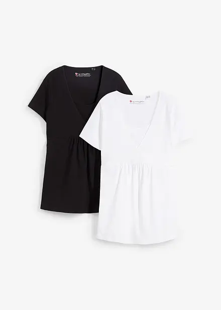 Lot de 2 T-shirts de grossesse et d'allaitement