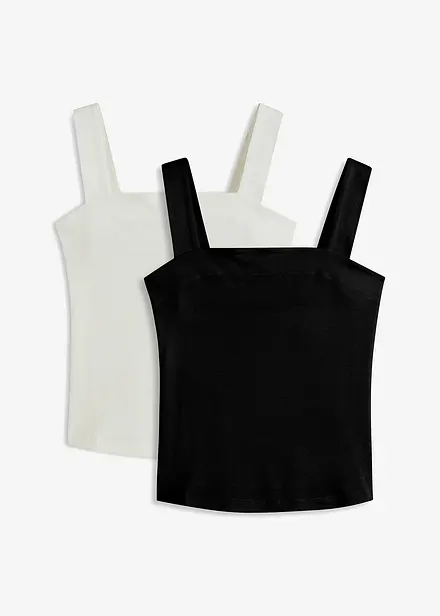 Lot de 2 tops en coton côtelé