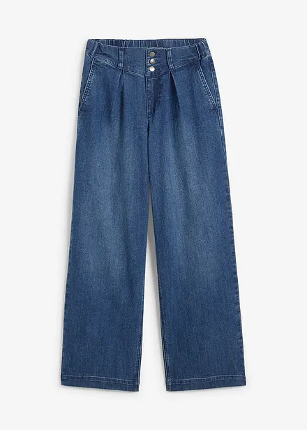 Jean large taille haute et élastiquée