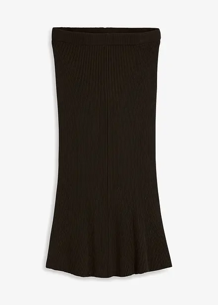 Jupe en maille de viscose mélangée côtelée