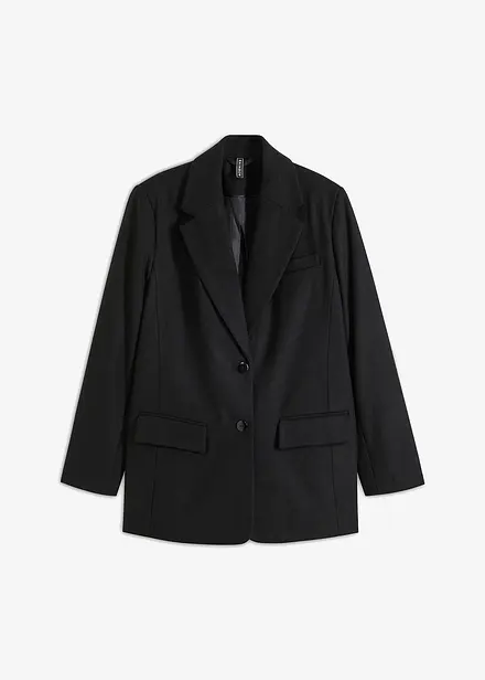 Blazer à épaules rembourrées, aspect laine