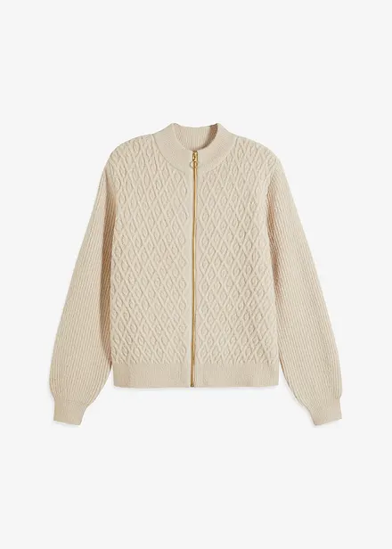 Strickjacke mit Zopmuster