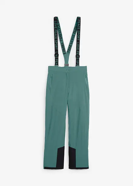 Pantalon de ski thermo avec bretelles amovibles, étanche, Straight