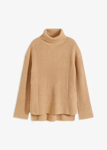 Pull col roulé en coton