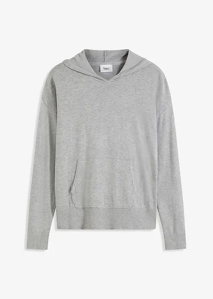 Strick-Hoodie mit Kängurutasche aus Viskose-Mix