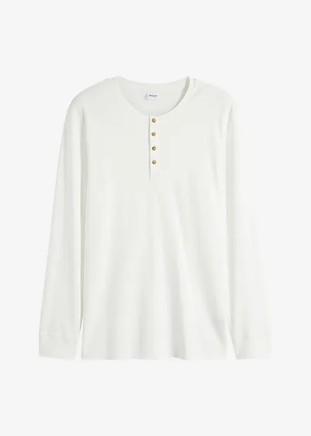 T-shirt col tunisien, manches longues
