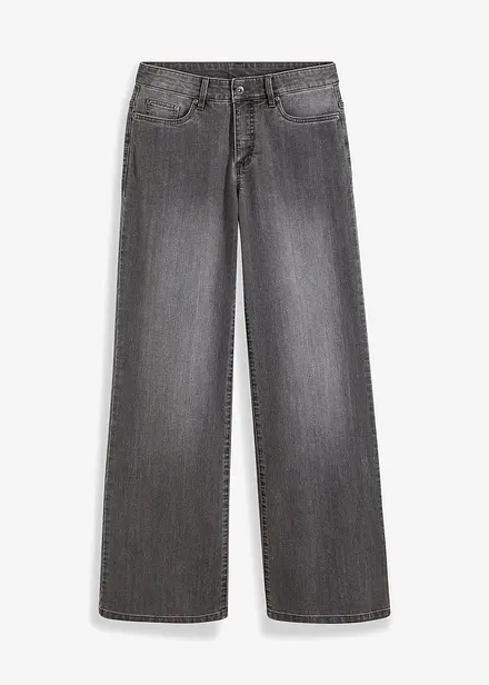 Wide-Leg-Jeans, Mid Waist, Stretch
