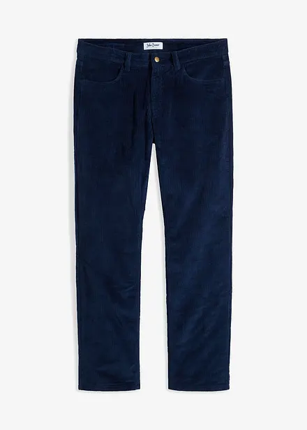 Pantalon droit Relaxed Fit en velours côtelé, doublé en flanelle