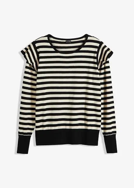 Pull rayé à volants