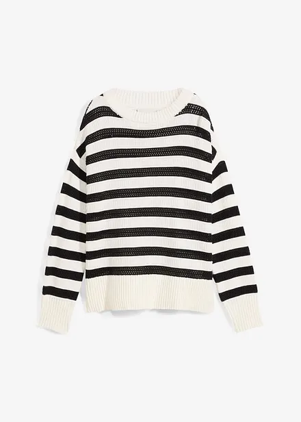 Pull boxy en maille ajourée