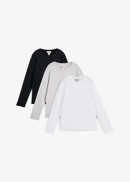Lot de 3 T-shirts manches longues coton