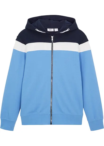 Sweat zippé à capuche en coton mélangé