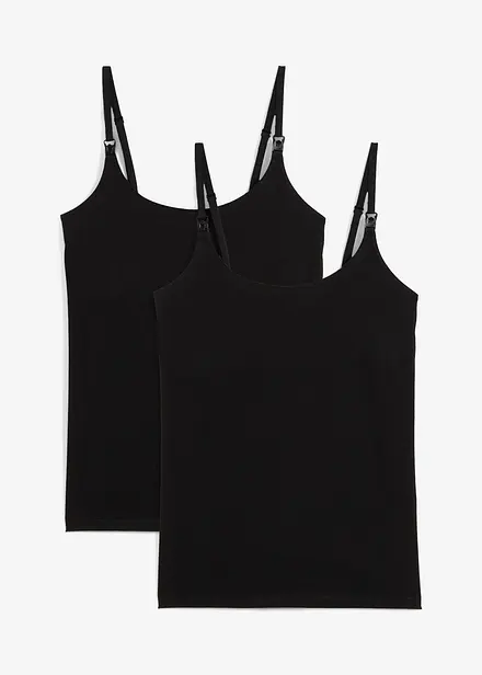 Lot de 2 tops d&rsquo;allaitement en coton