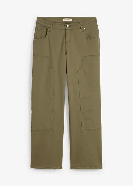 Pantalon en twill de coton élastiqué