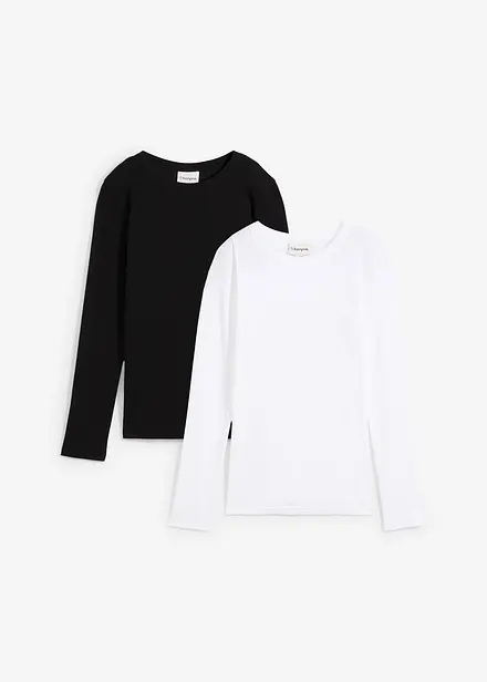 Lot de 2 T-shirts côtelés