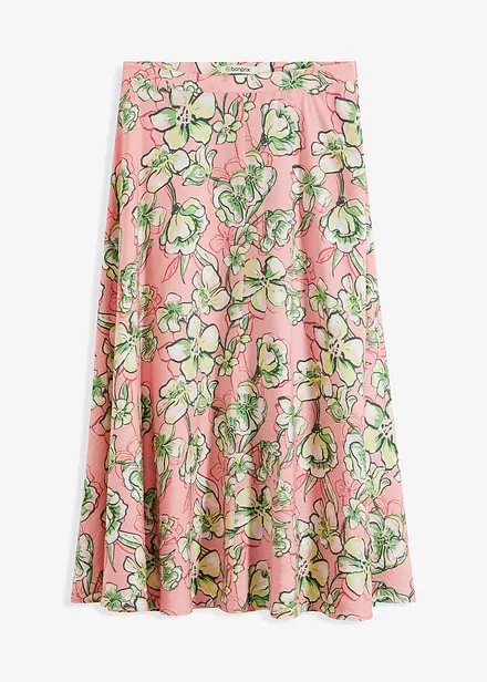 Jupe midi fluide en viscose mélangée