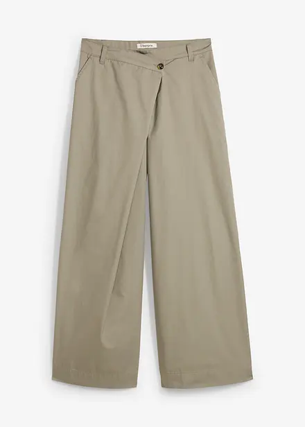 Pantalon large à boutonnage asymétrique