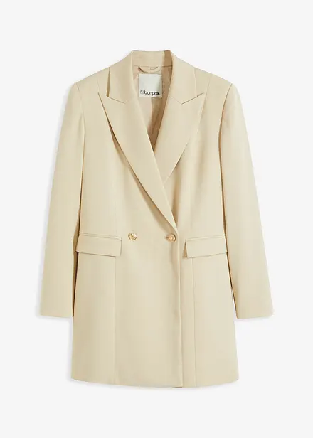 Long blazer à boutons dorés