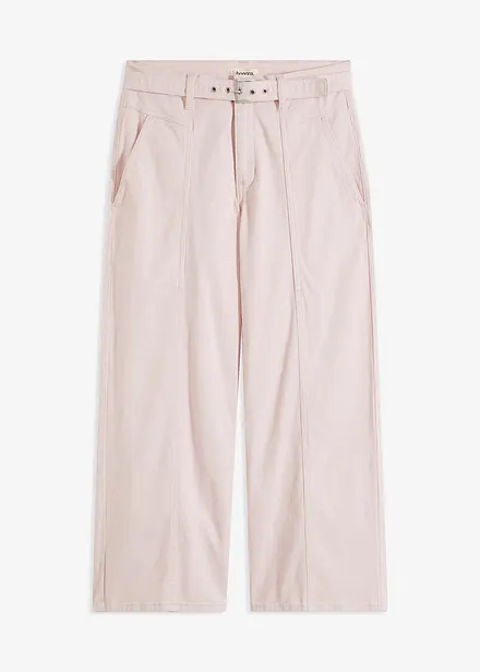 Stretch-Twill-Culotte mit Gürtel