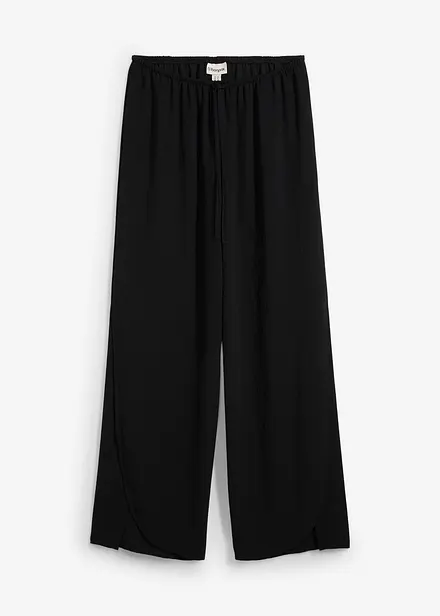 Pantalon palazzo en crêpe texturé