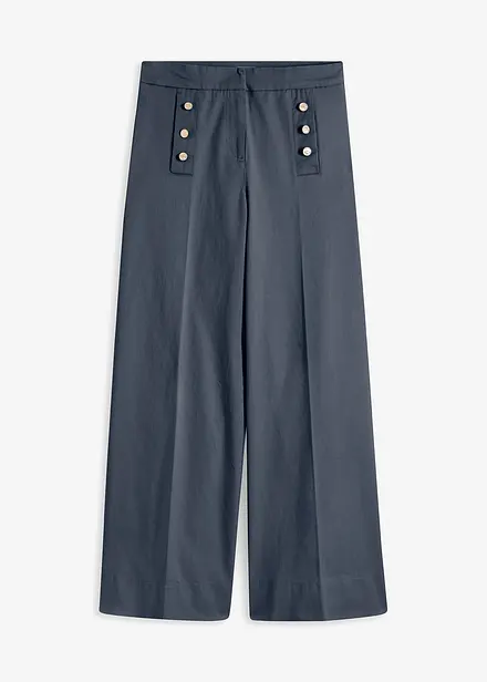 Pantalon twill à boutons décoratifs