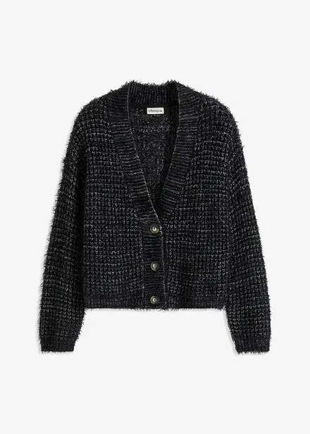 Oversize-Strickjacke mit Bändchengarn