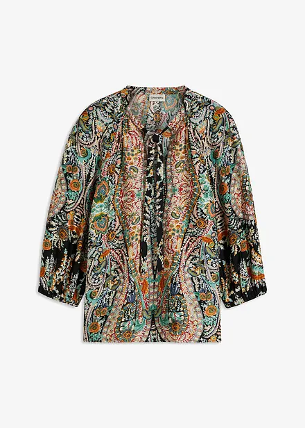 Blouse imprimée en satin fluide