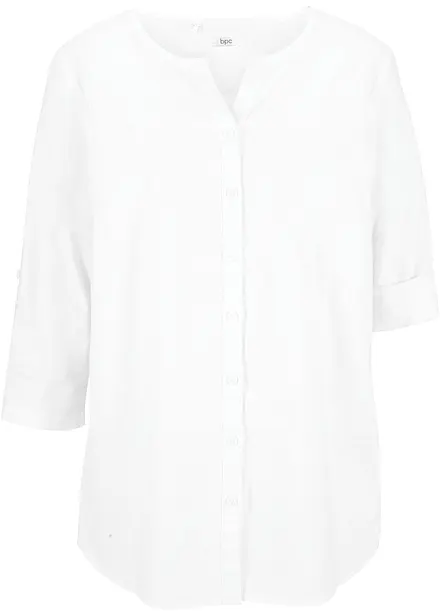 Bluse mit Leinen, 3/4 Arm