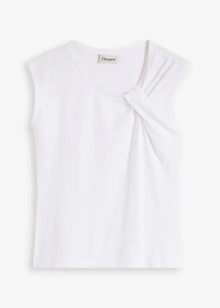 T-shirt en coton extensible avec détail twisté
