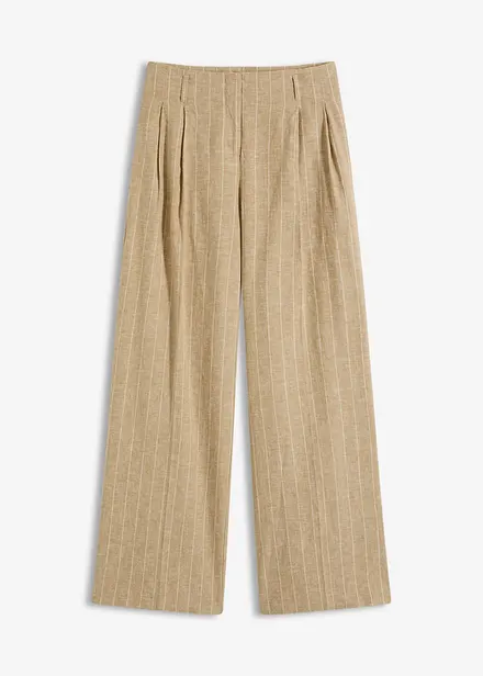 Bundfaltenhose mit Leinenanteil